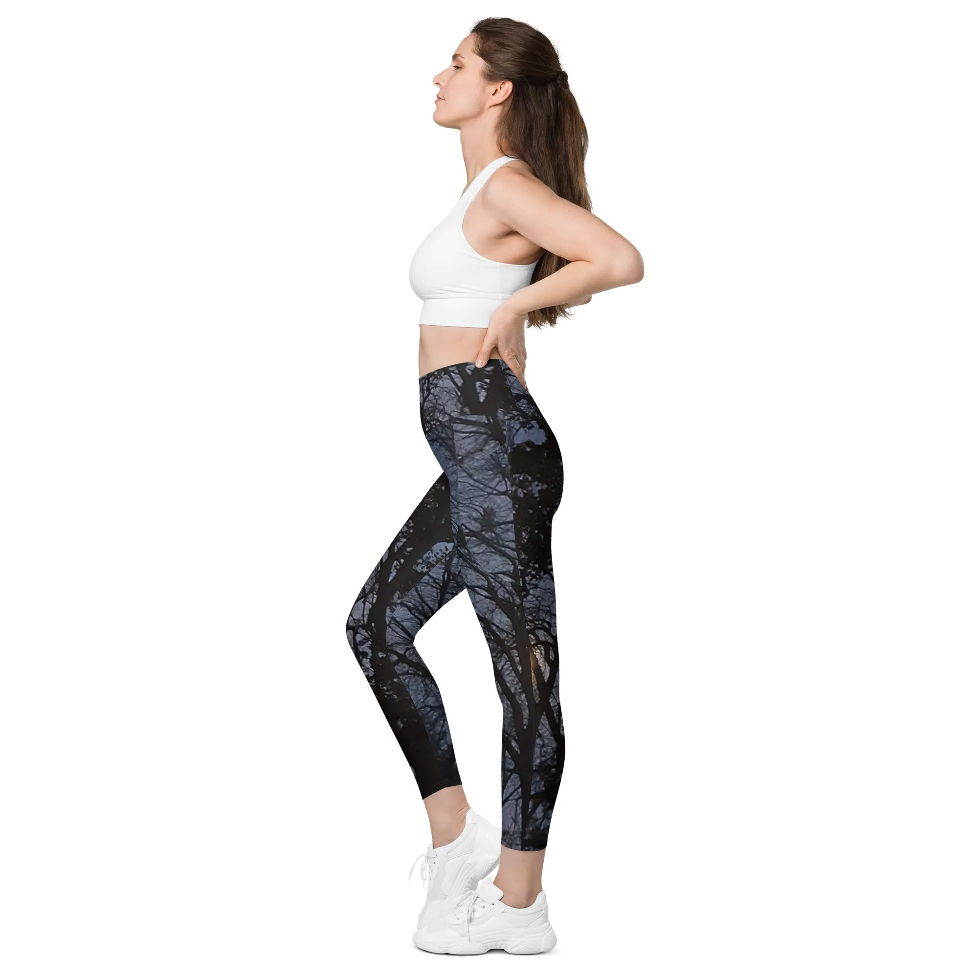 GG - Women's Leggings with pockets - Trees & Moon