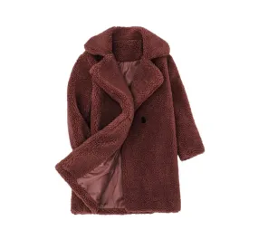 Girls Sherpa Coat - Chocolate