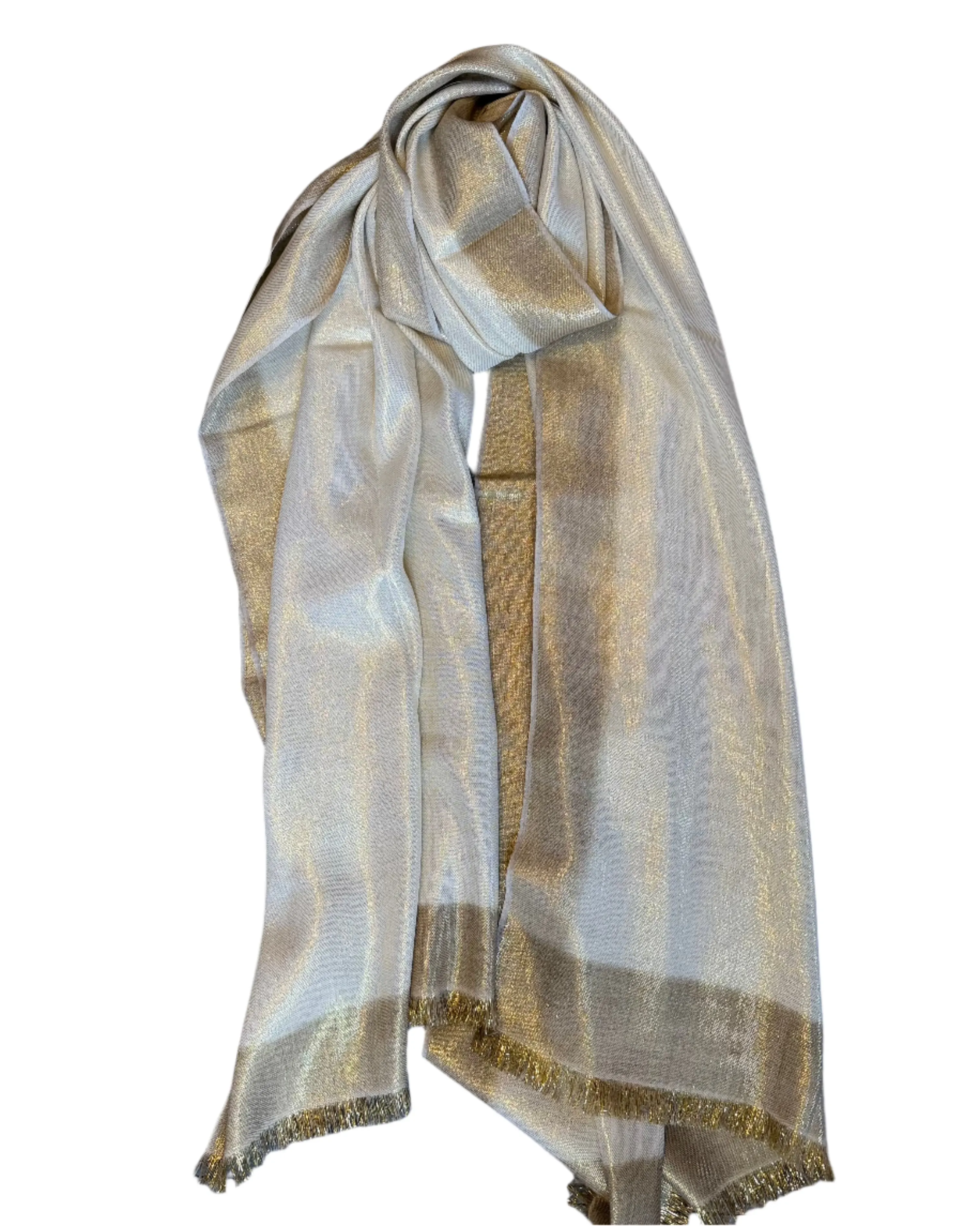 Gold Cashmere Scarf | Daisy White