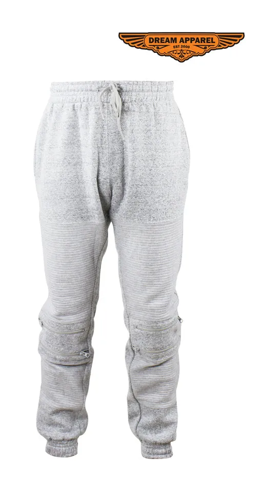 Gray Multi-Pocket Ribbed Panel Joggers