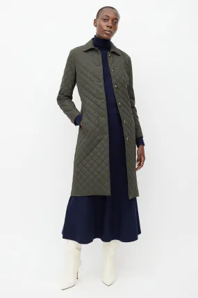 Green Quilted Panelled Jacket