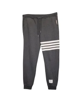 Grey Engineered 4 Bar Jersey Sweatpants in Cotton