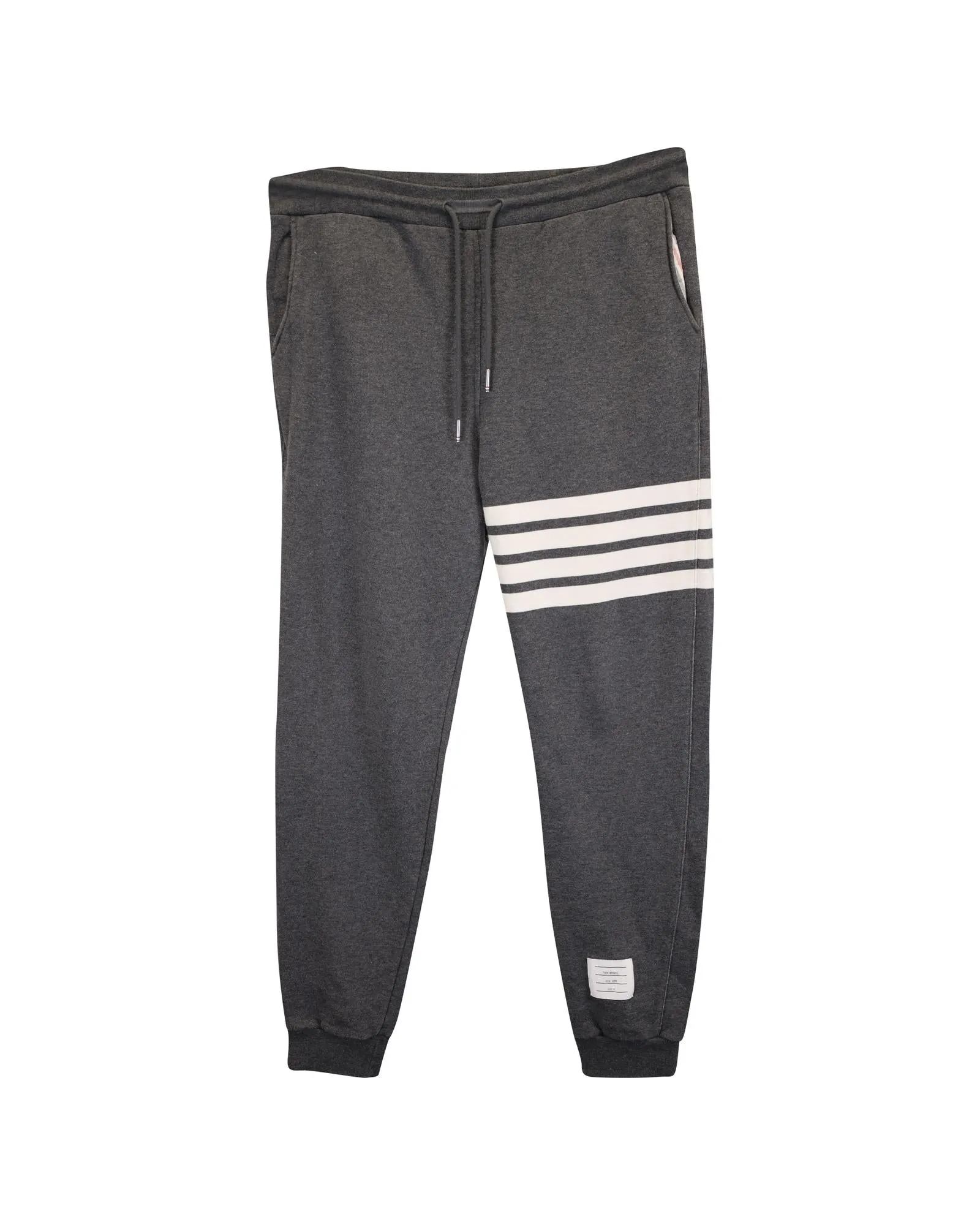 Grey Engineered 4 Bar Jersey Sweatpants in Cotton