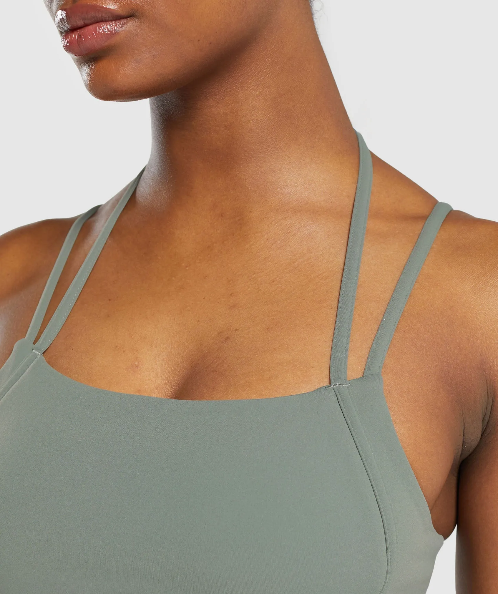 Gymshark Halterneck Crop Cami Tank - Unit Green