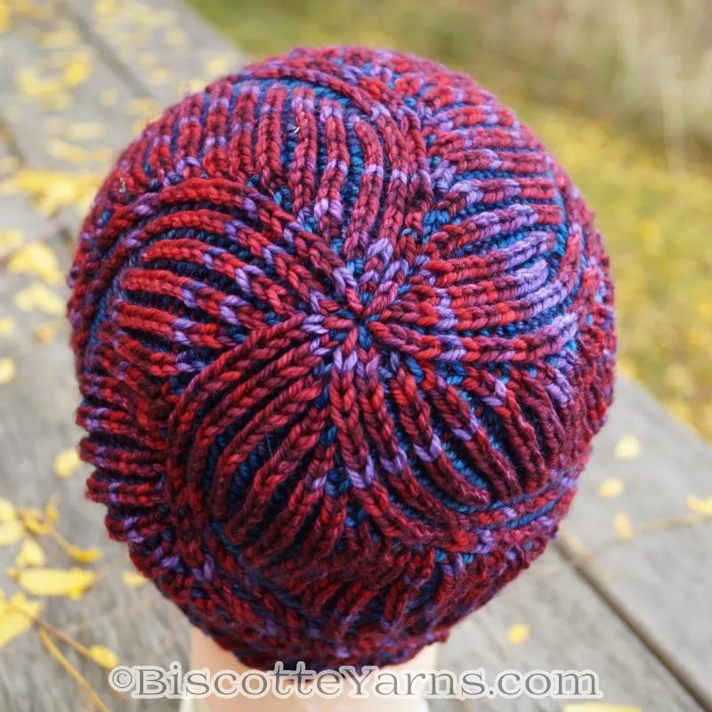 Hat Knitting Pattern | Spiral Brioche Hat