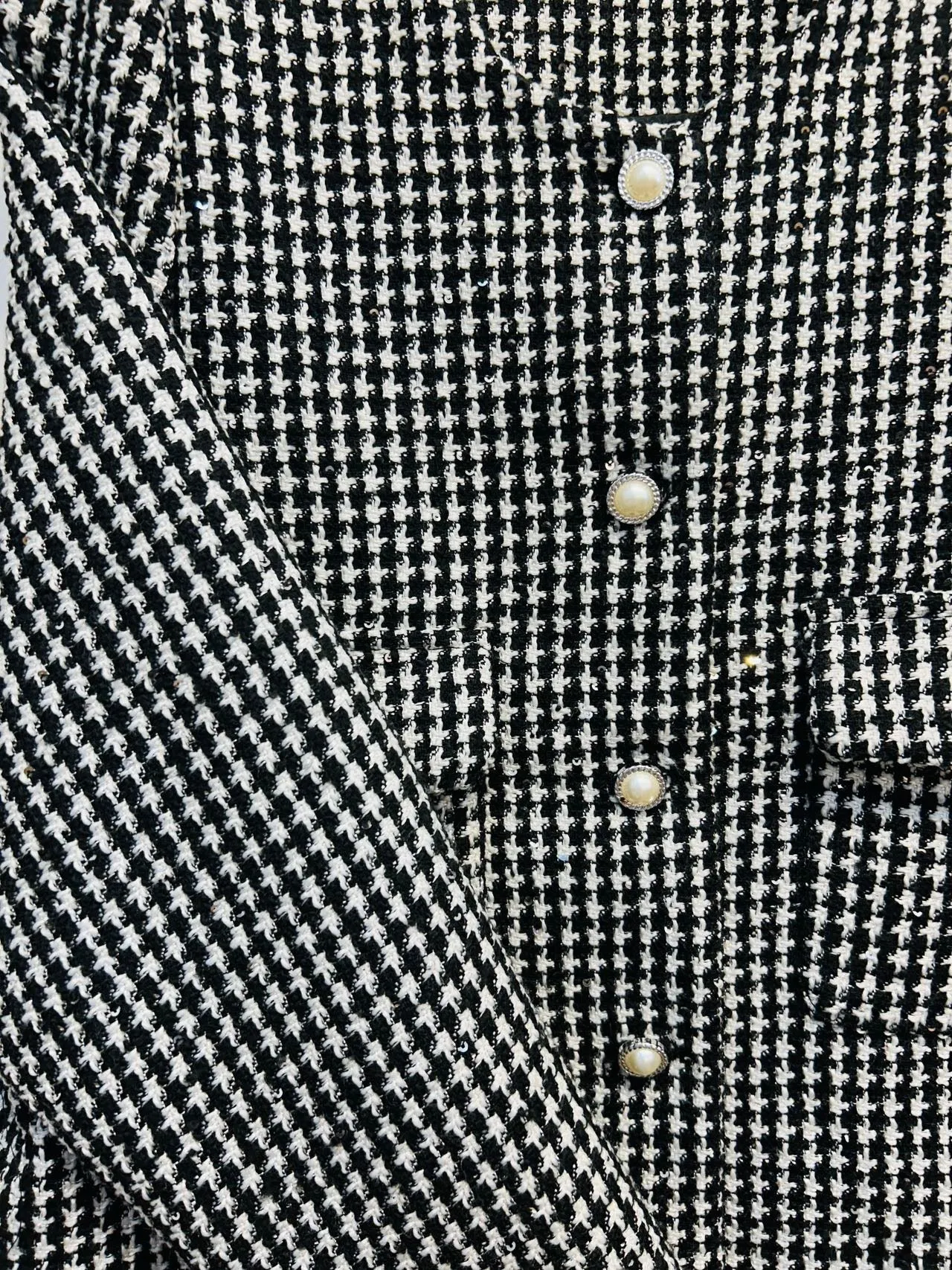 Houndstooth wool jacket