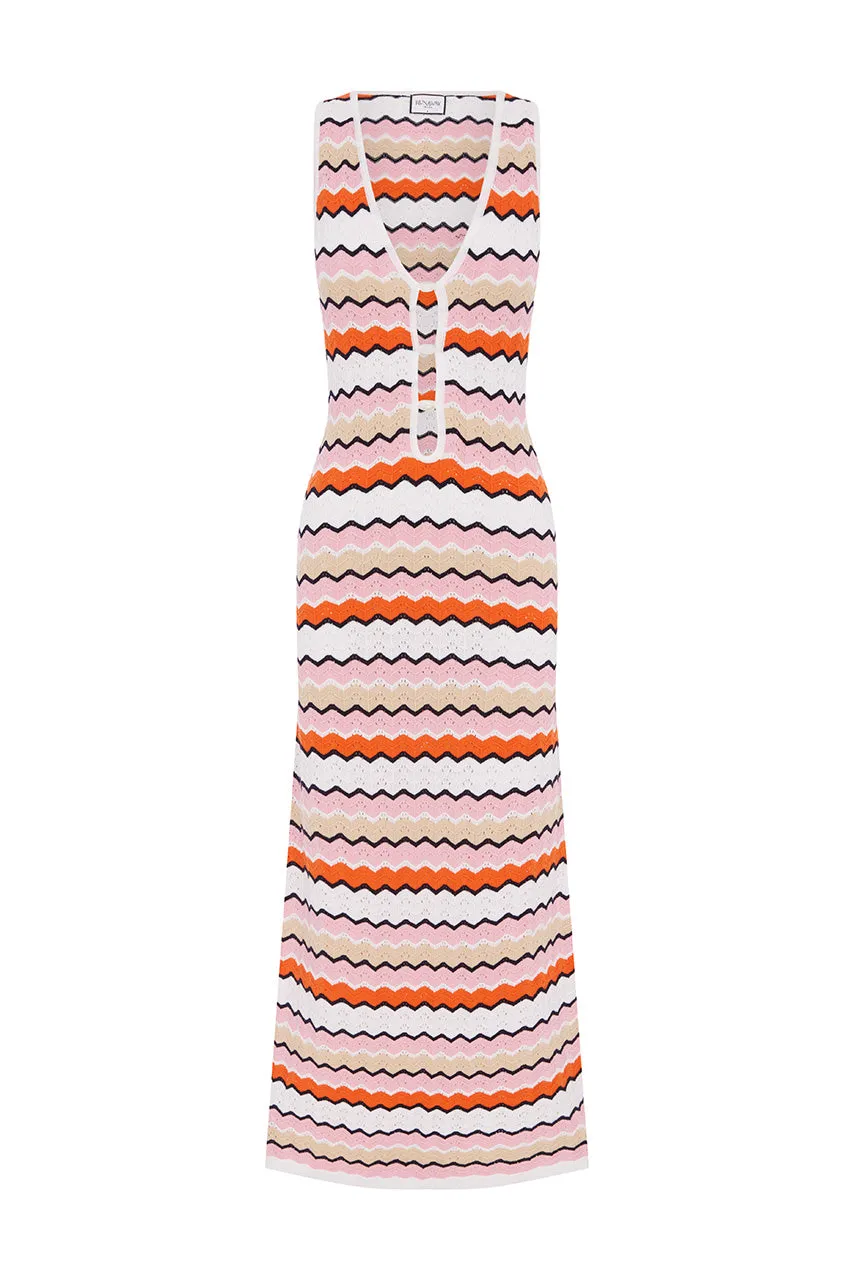 HUBERT MIDI DRESS - PINK MULTI