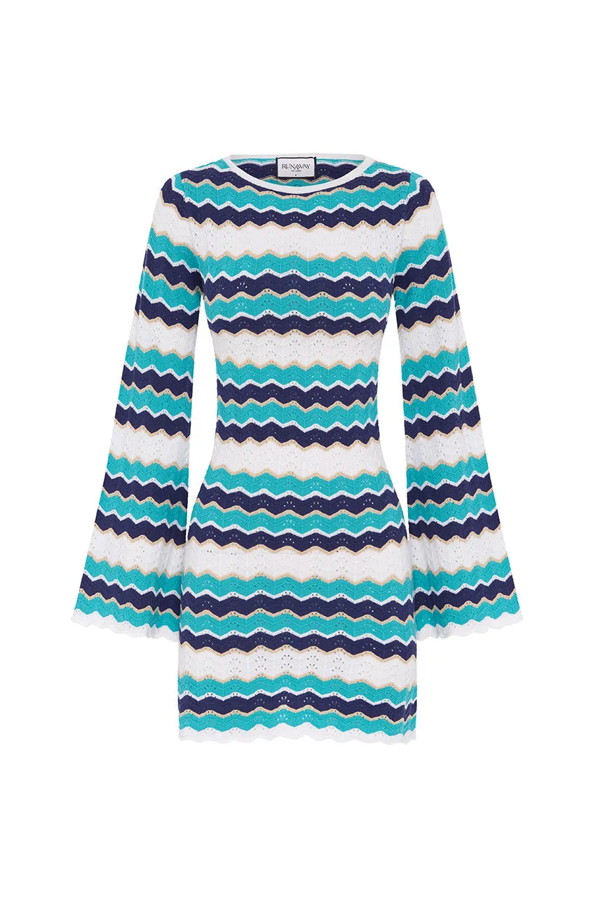 HUBERT MINI DRESS - BLUE MULTI