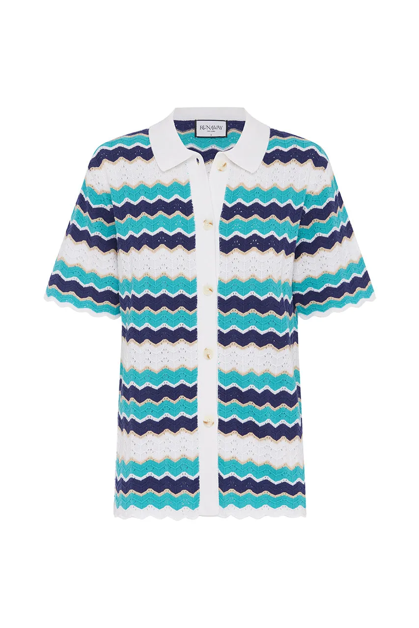 HUBERT TOP - BLUE MULTI