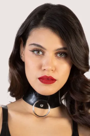 Imogen Black Latex and Ring Collar