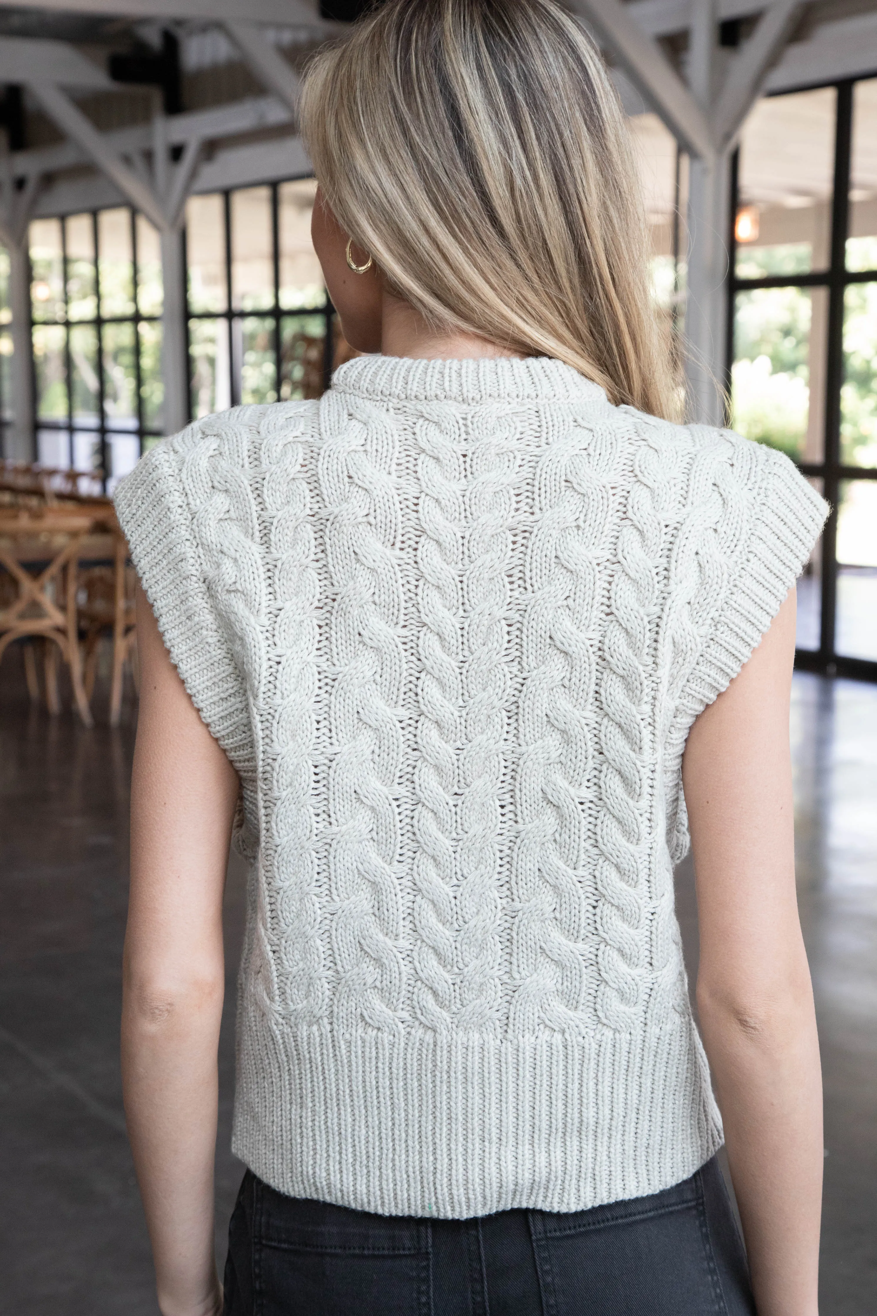 Jesabelle Sleeveless Sweater, Sanded Stone | RD Style