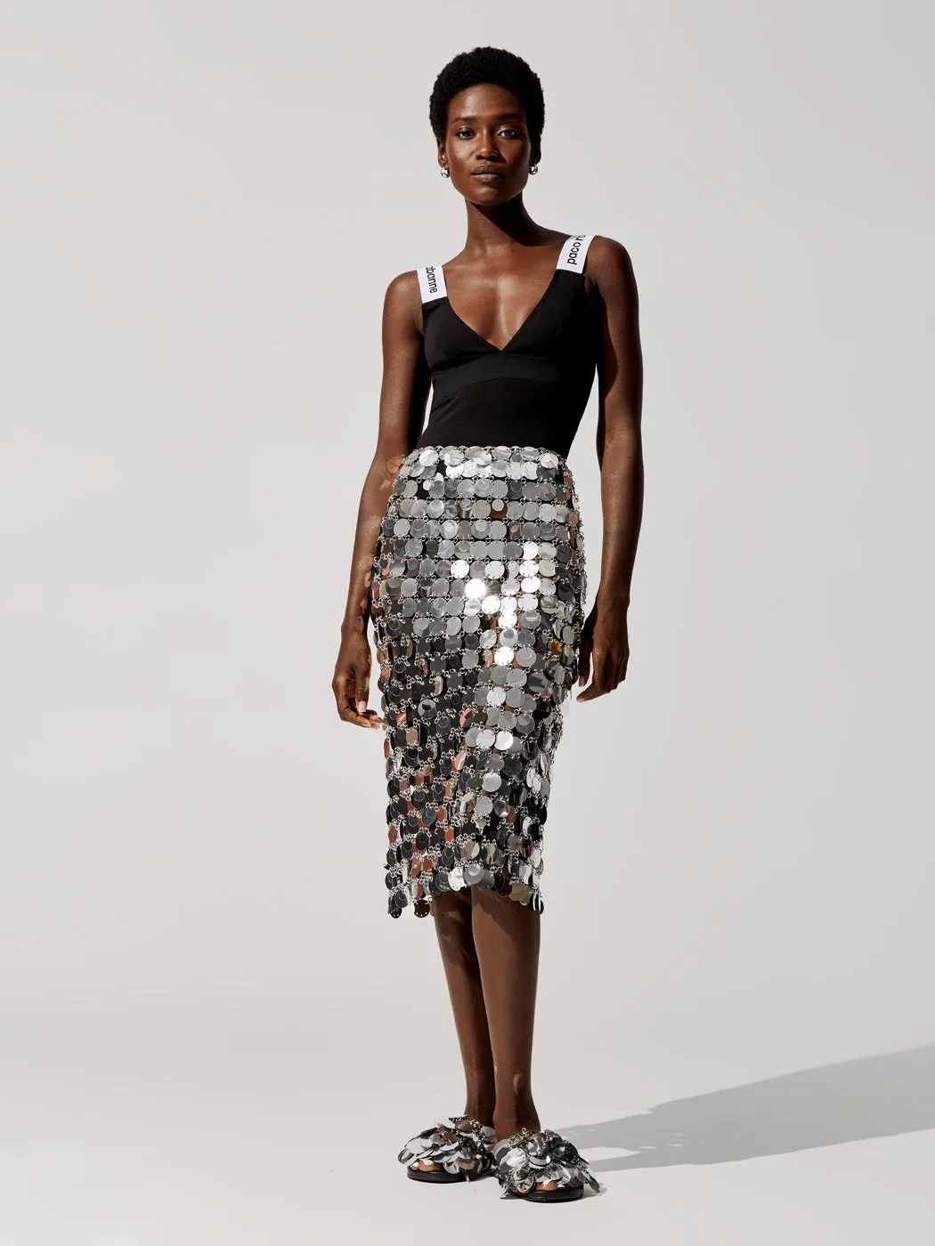 Jupe Sparkle Silver Sequin Skirt - Silver