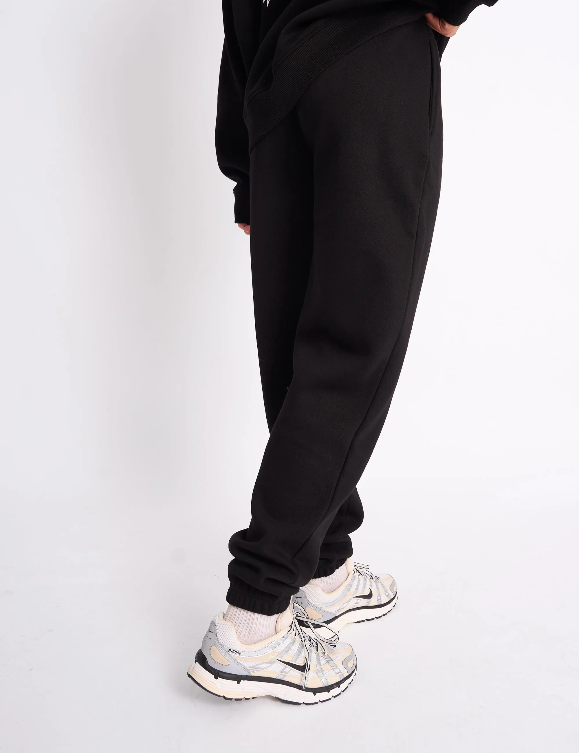 Kaiia Logo Cuffed Joggers Black