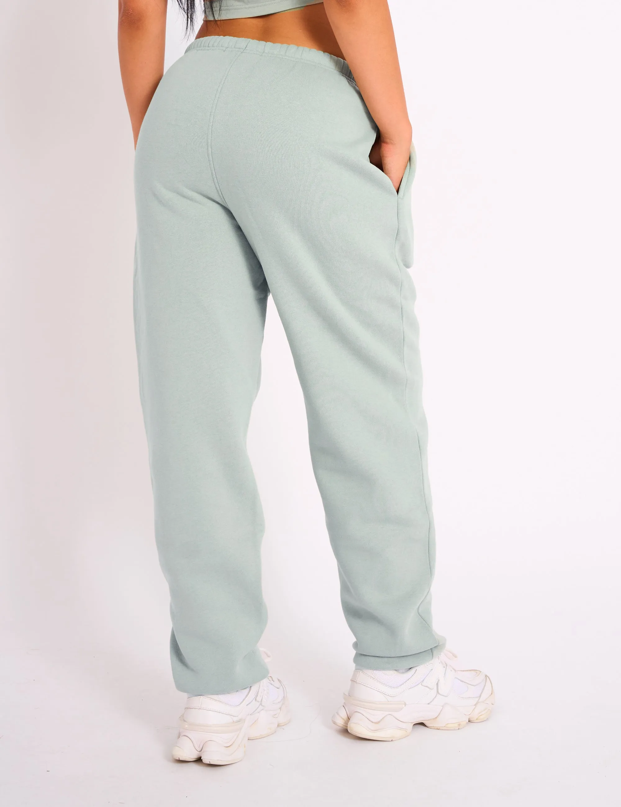 Kaiia Logo Cuffed Joggers Sage Green