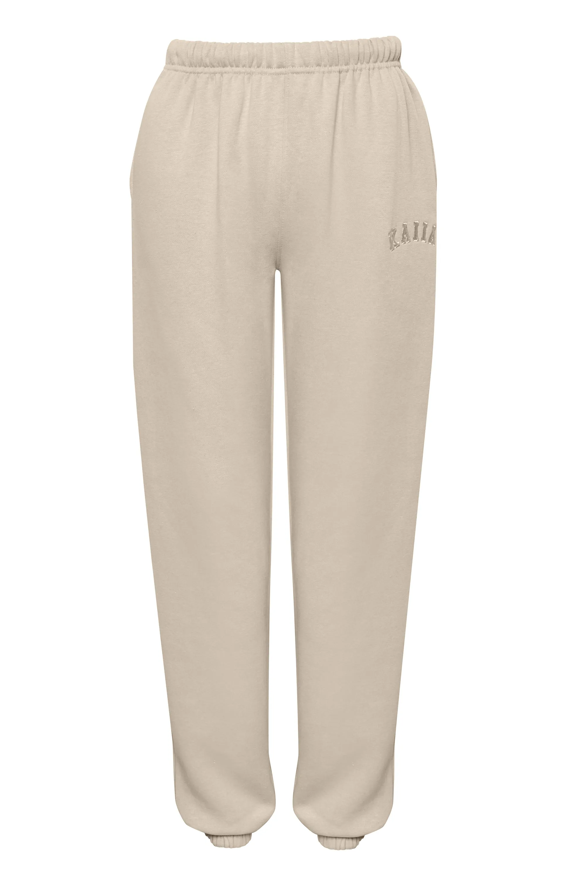 Kaiia Logo Cuffed Joggers Stone