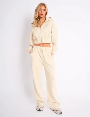 Kaiia Sport Wide Leg Joggers Buttercream