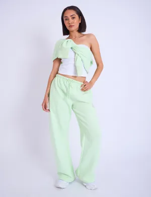 Kaiia Studio Bubble Logo Wide Leg Joggers Lime & Lilac