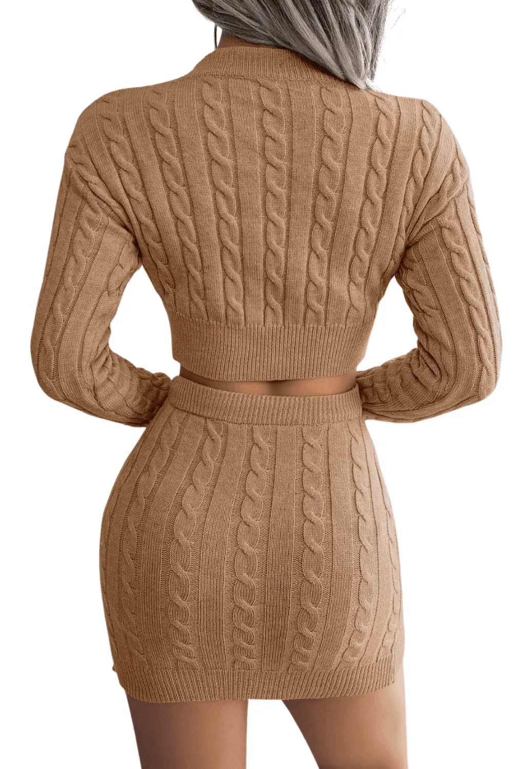 Knitted Sweater   Skirt 2Pcs Set for Women