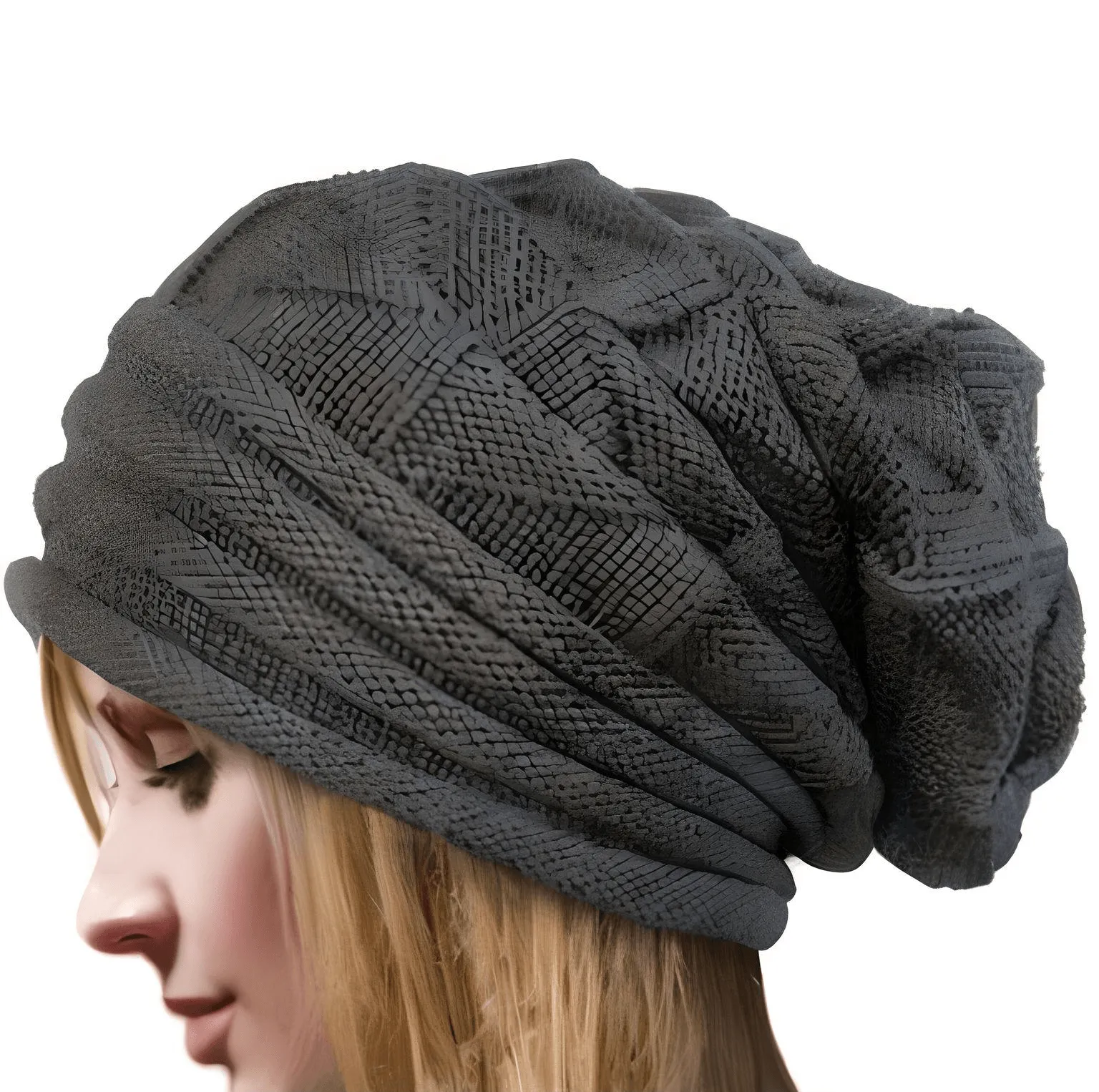 Knitted Women's Baggy Beanie Hat