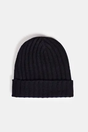 Lambswool Beanie Hat - Navy