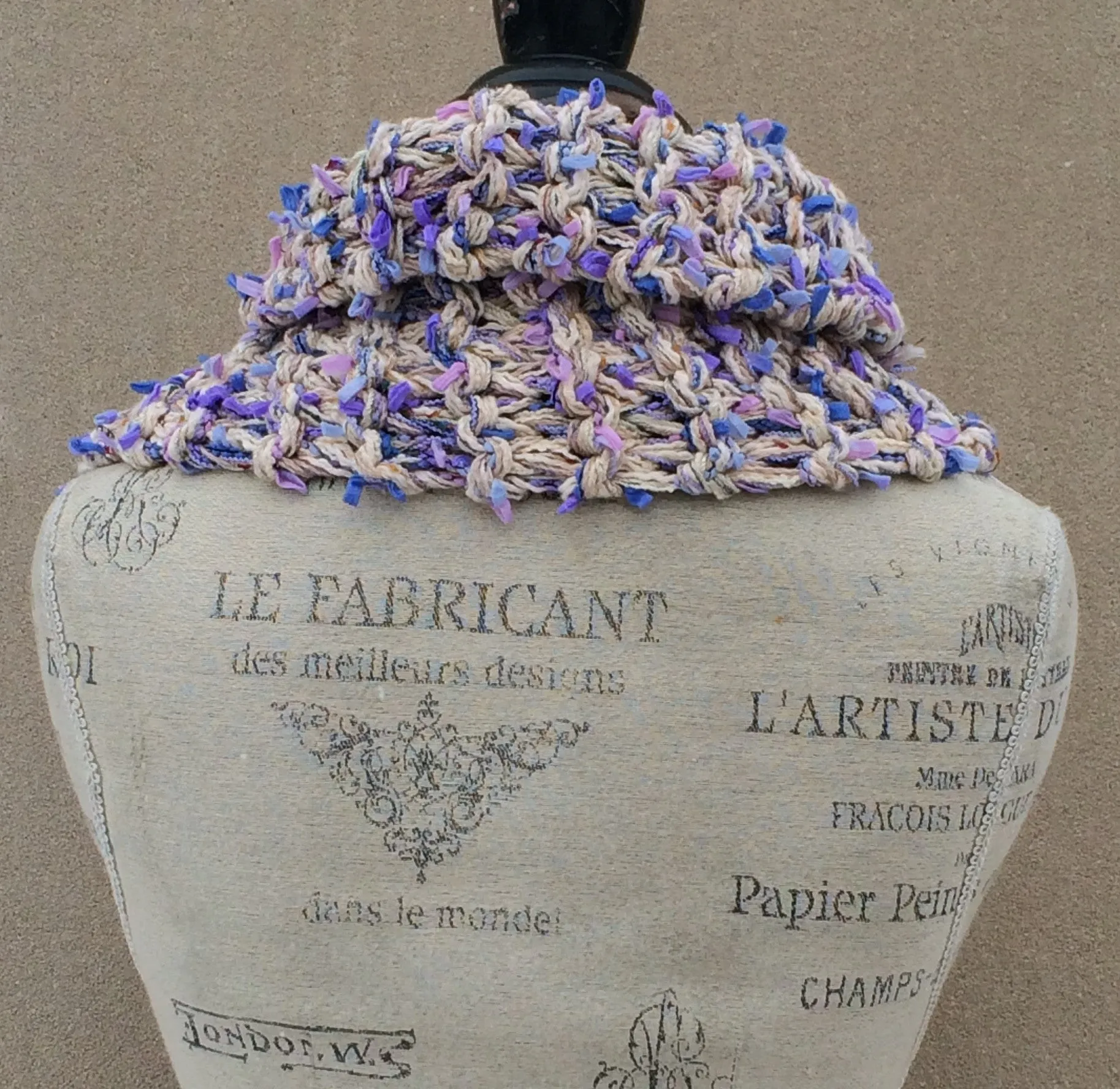 Lavender Tweed w/Fringe Shawl