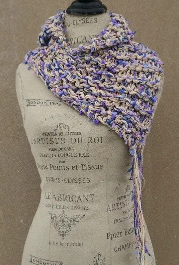 Lavender Tweed w/Fringe Shawl