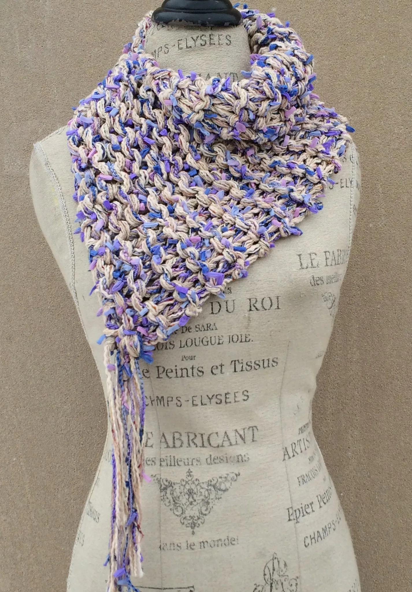 Lavender Tweed w/Fringe Shawl