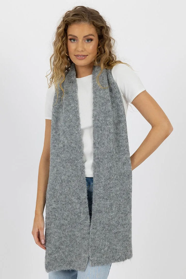 Lila Grey Wool Blend Scarf