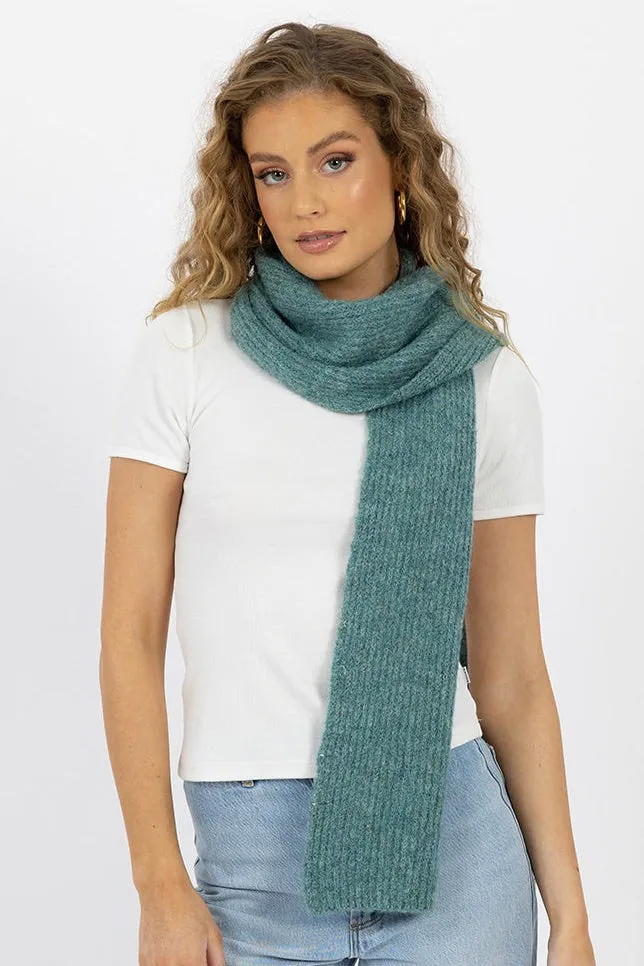 Lila Teal Wool Blend Scarf