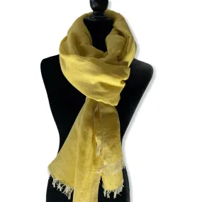 Linen Handwoven Scarf - Canary Yellow