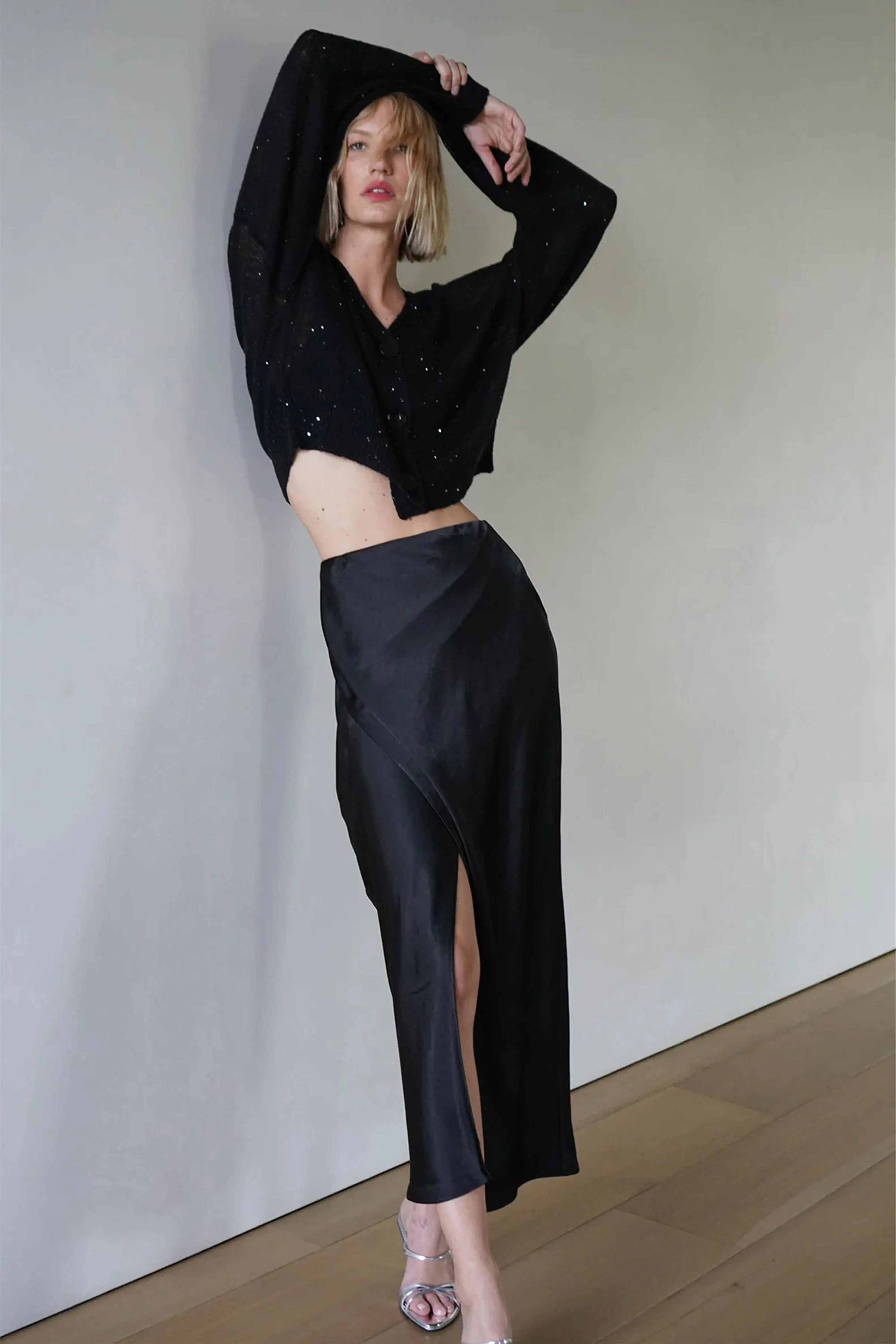 LNA | Bevan Silky Skirt - Black