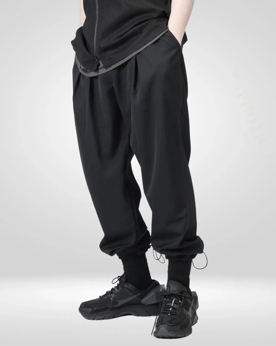 Loose Fit Drawstring Hem Pants