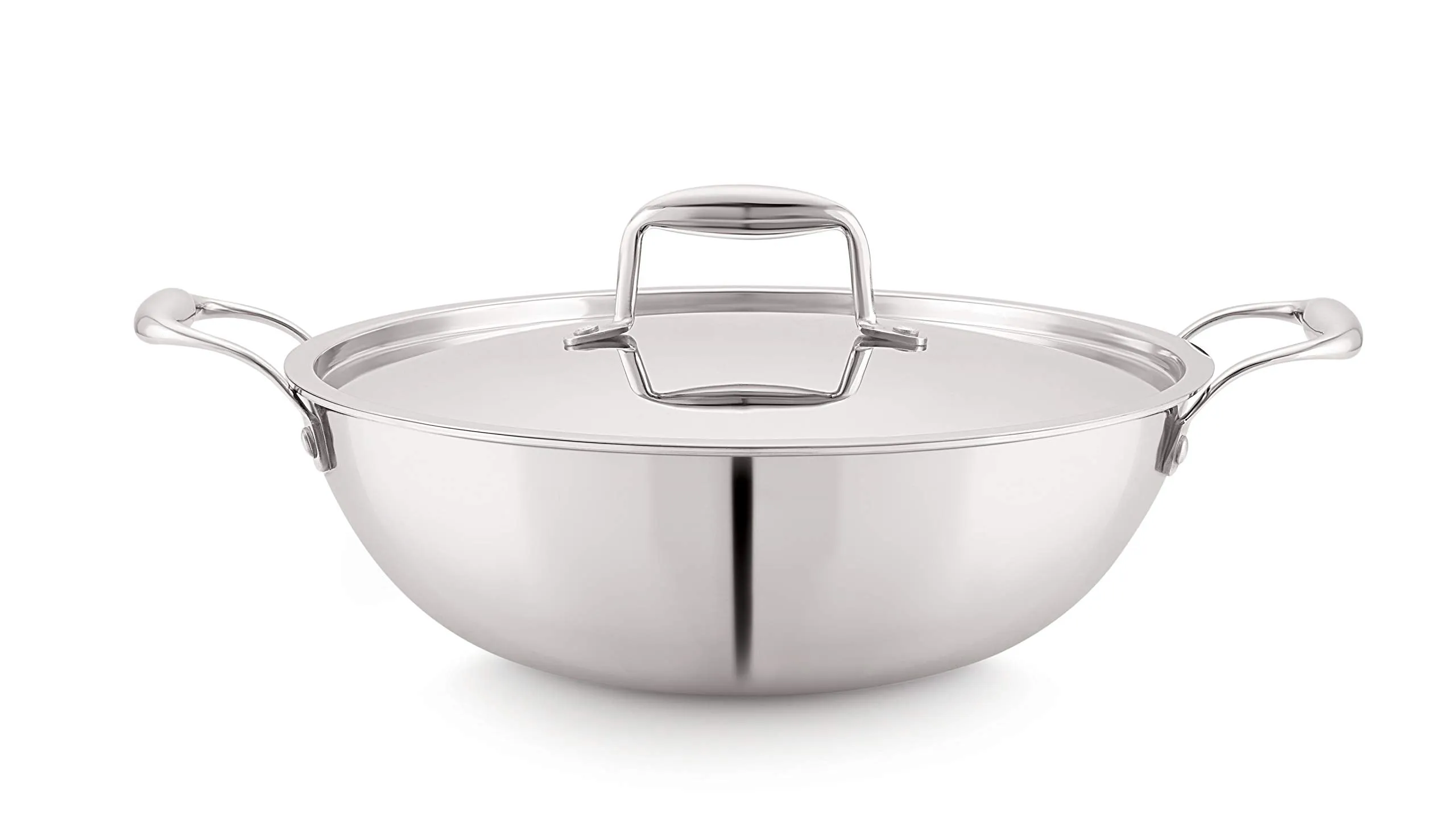 Magnus Triply Stainless Steel Kadai with Stainless Steel Lid,26 cm,3.4 L (Induction and Gas Stove Compatible)