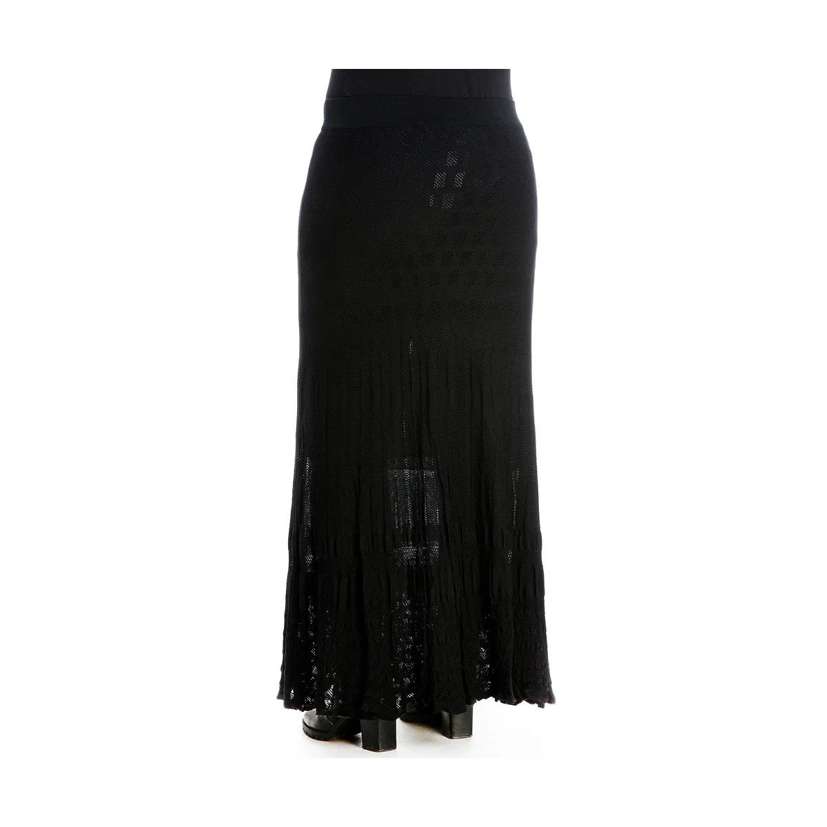 MAT Fine Knit Eyelet Maxi Skirt