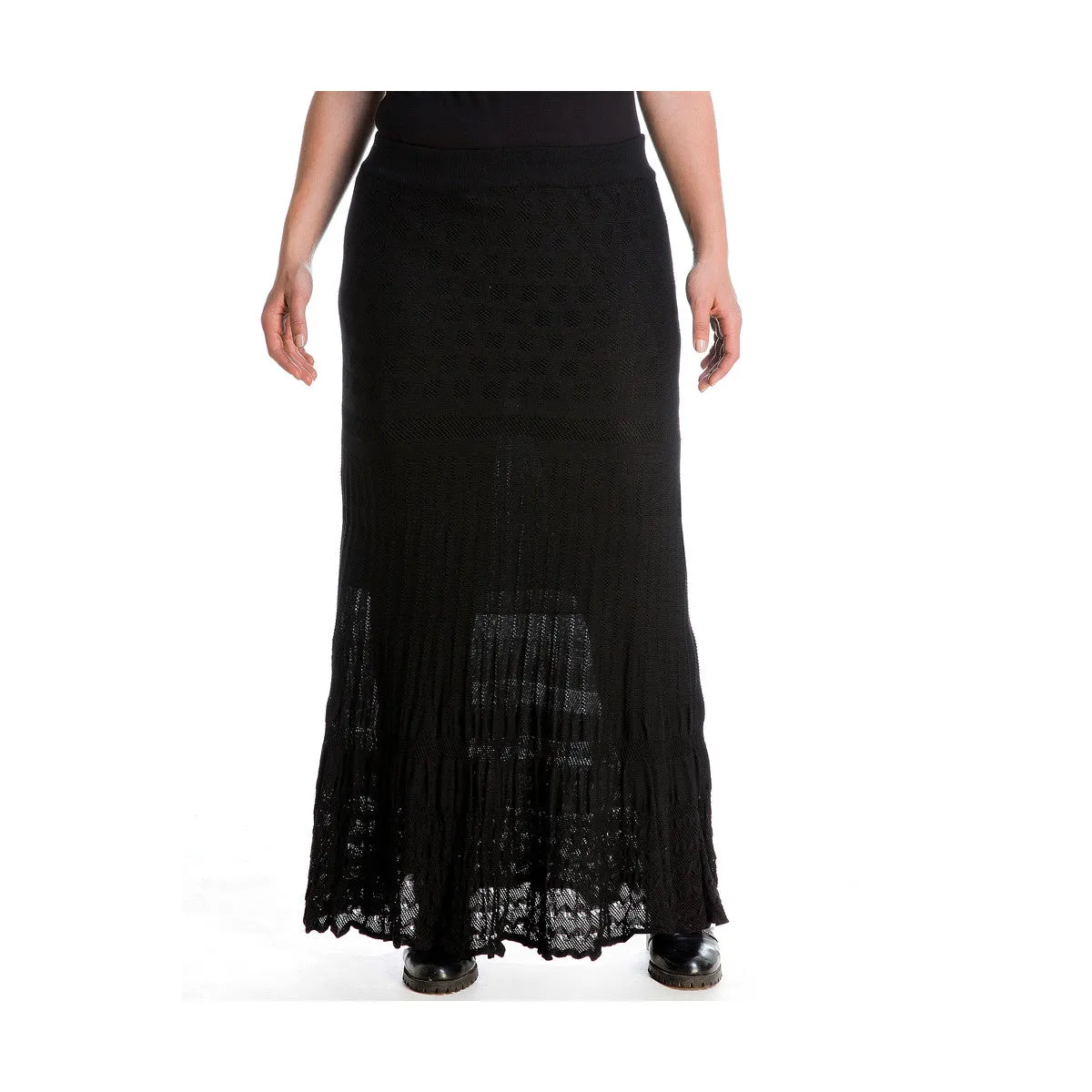 MAT Fine Knit Eyelet Maxi Skirt