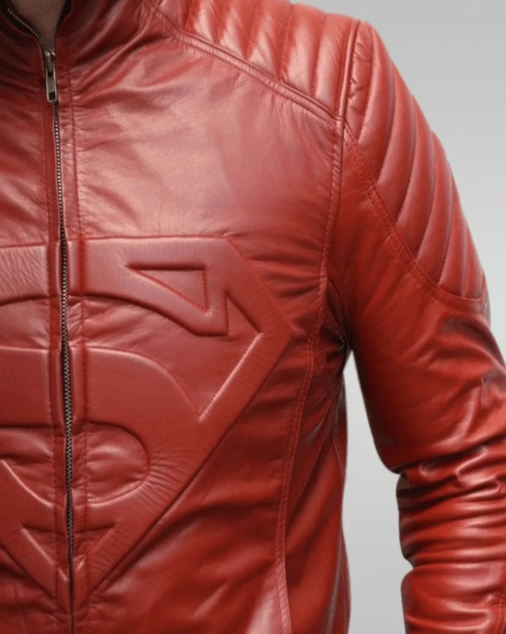 Mens Black Superman Leather Jacket