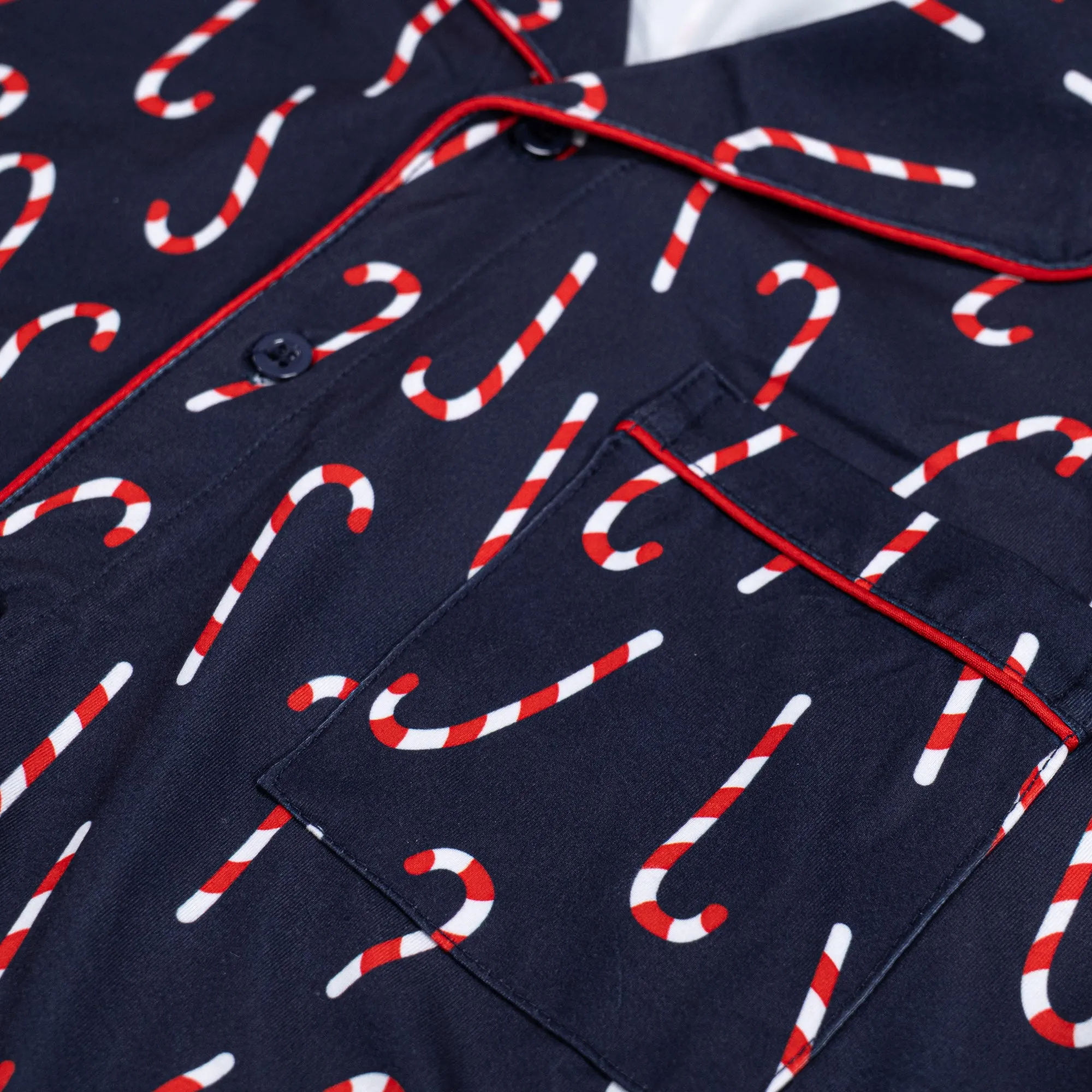 Men's Navy Candy Cane Stripe Pyjamas