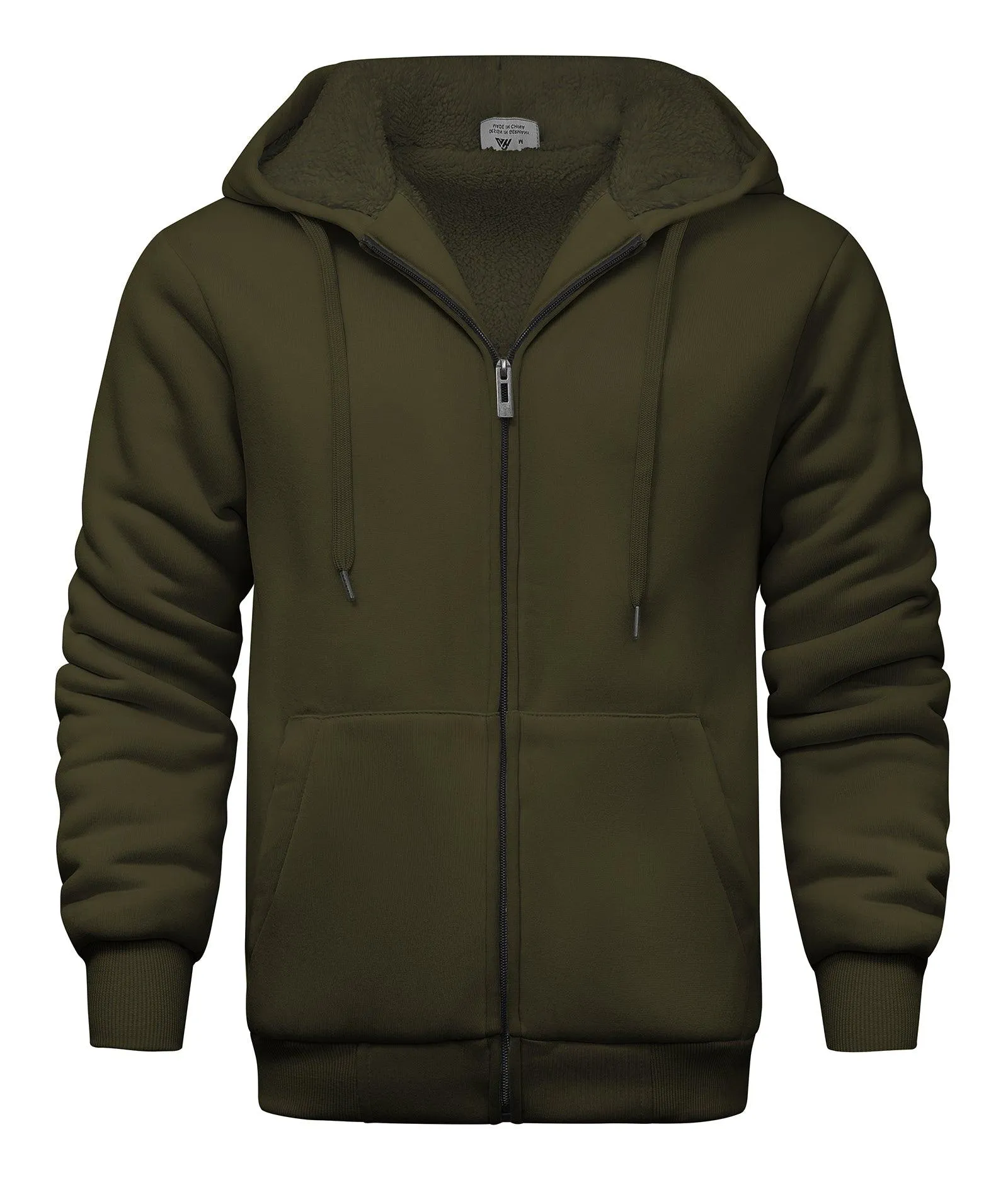 Men's Solid Color Full Zip Hoodie-ZPK006403