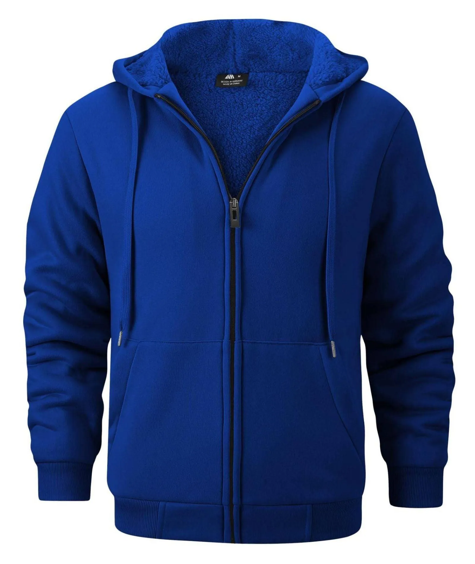 Men's Solid Color Full Zip Hoodie-ZPK006403