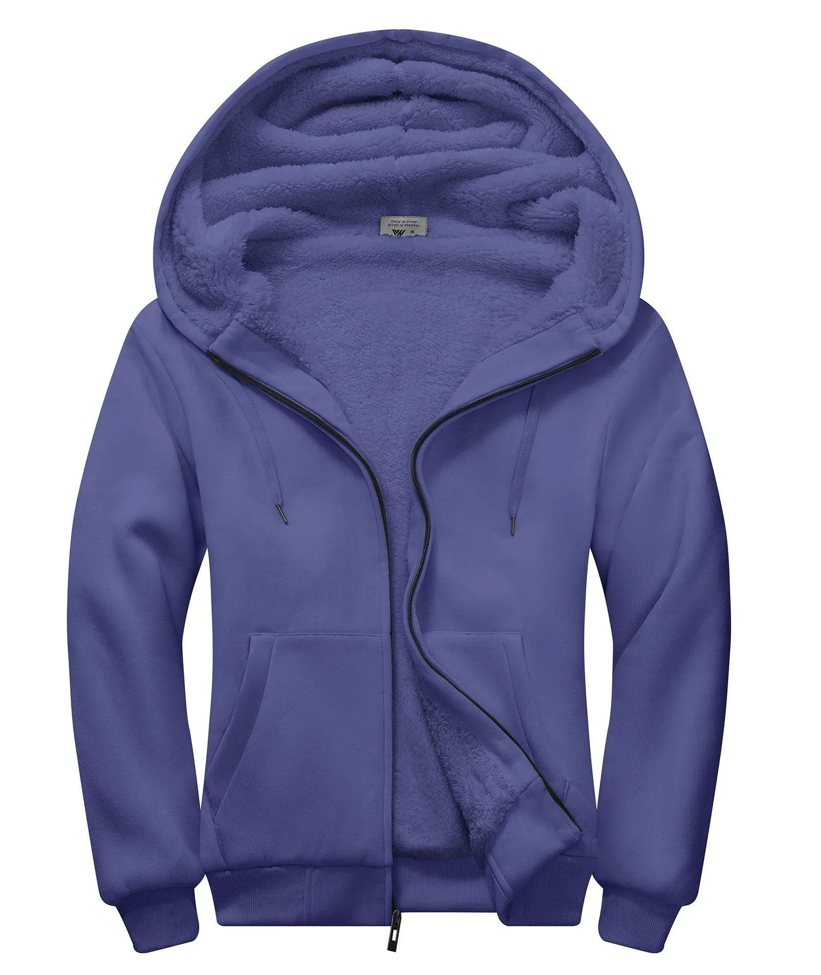 Men's Solid Color Full Zip Hoodie-ZPK006403