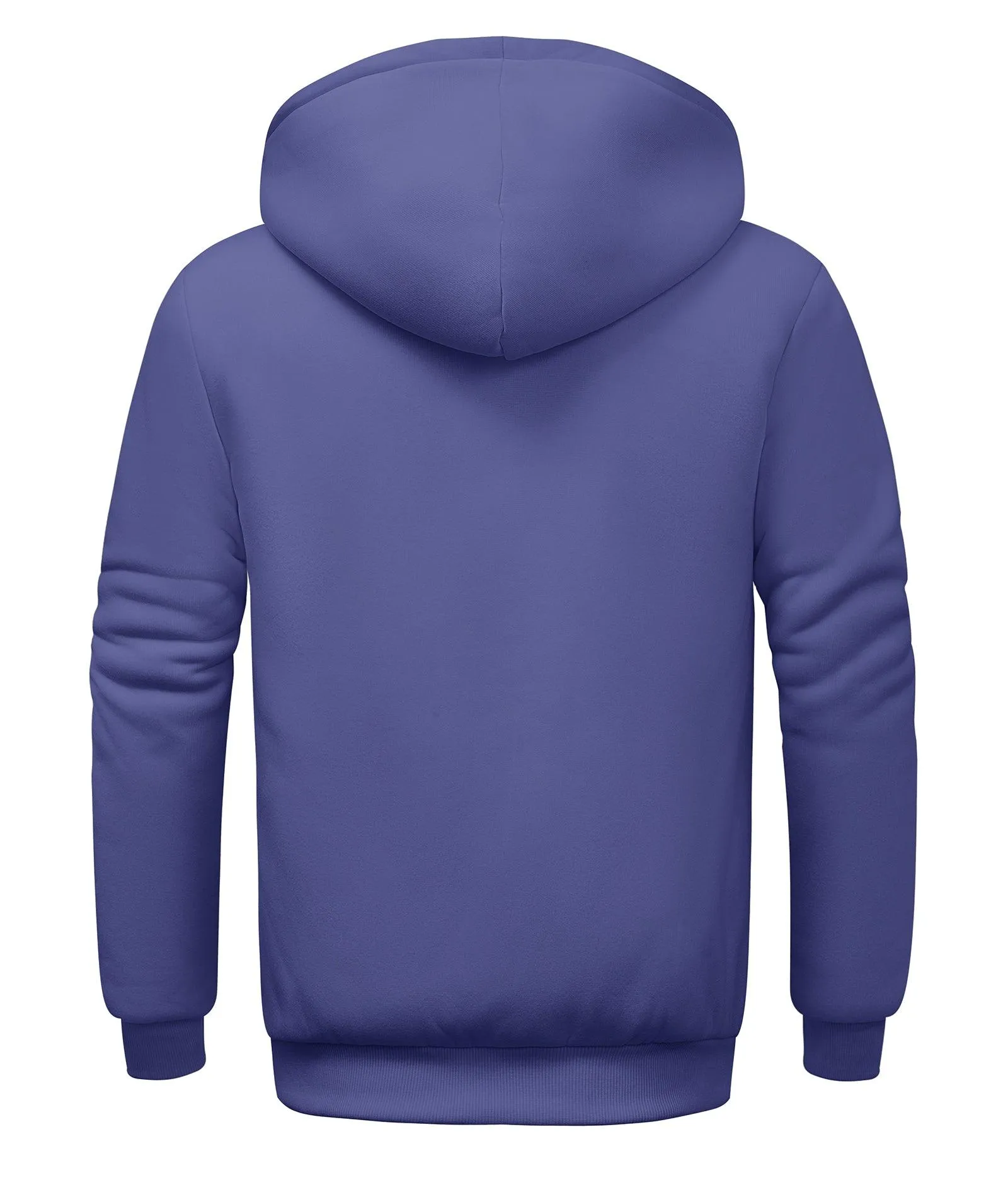 Men's Solid Color Full Zip Hoodie-ZPK006403