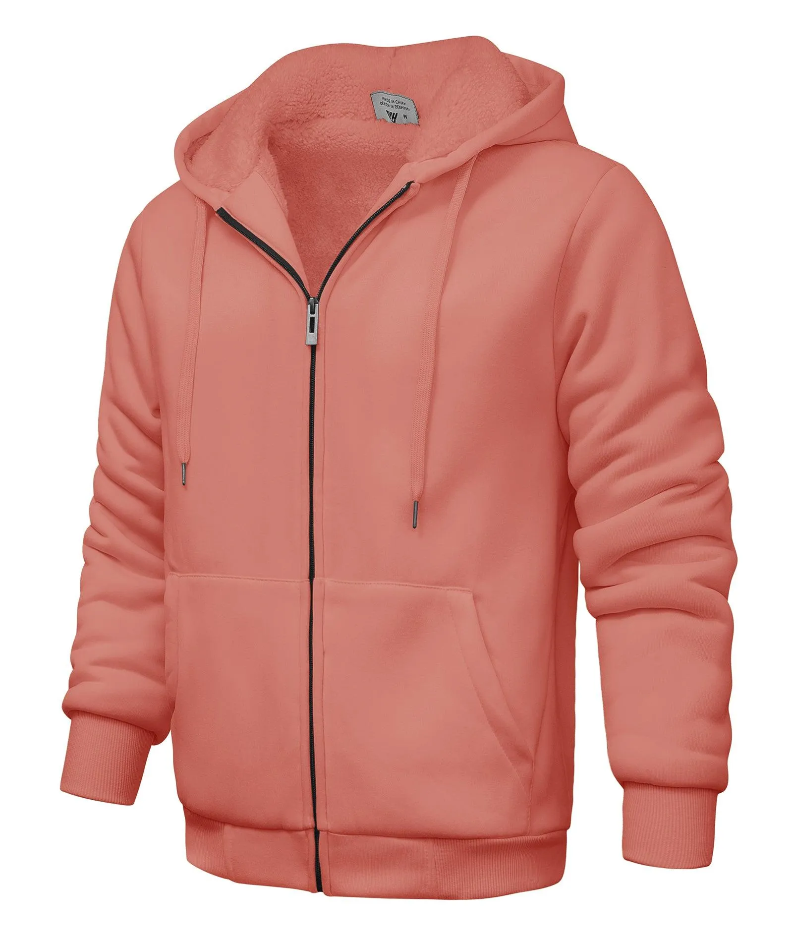 Men's Solid Color Full Zip Hoodie-ZPK006403