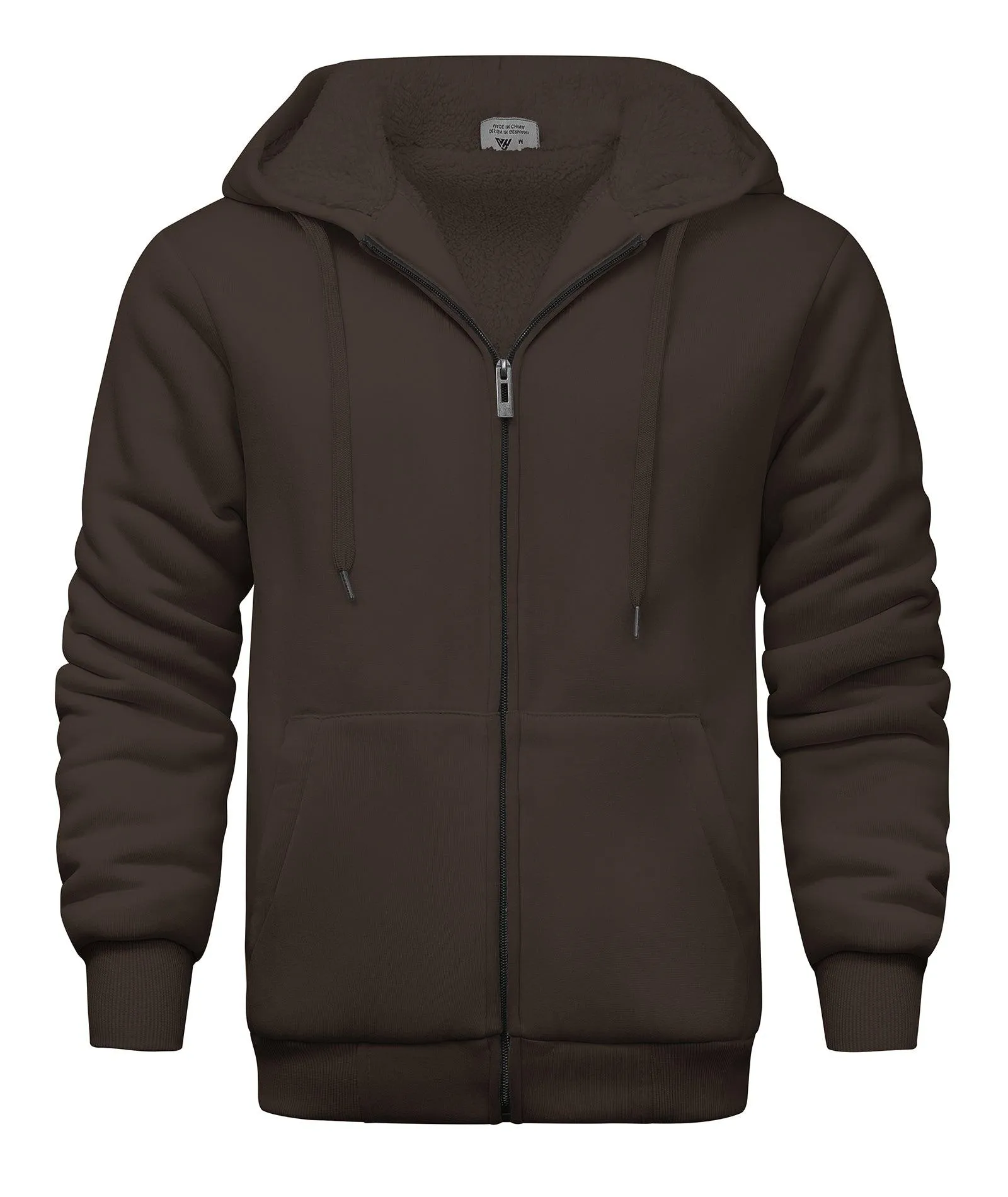 Men's Solid Color Full Zip Hoodie-ZPK006403