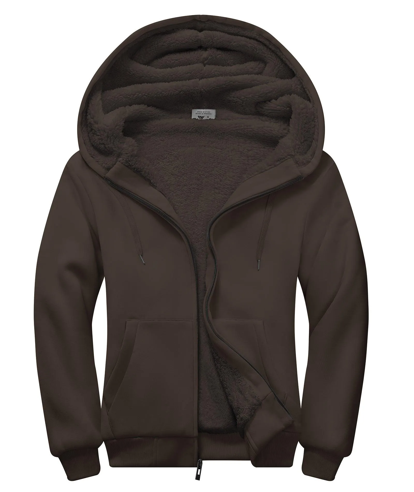 Men's Solid Color Full Zip Hoodie-ZPK006403