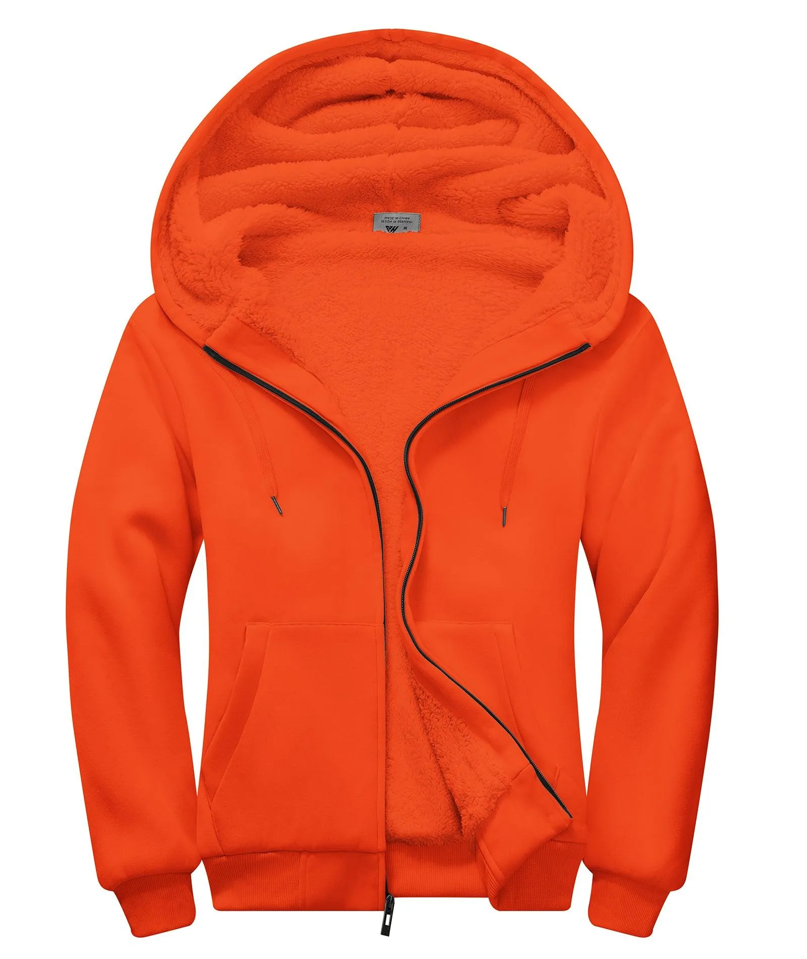 Men's Zip-Up Solid Color Thick Fleece Hoodie-ZPK006403