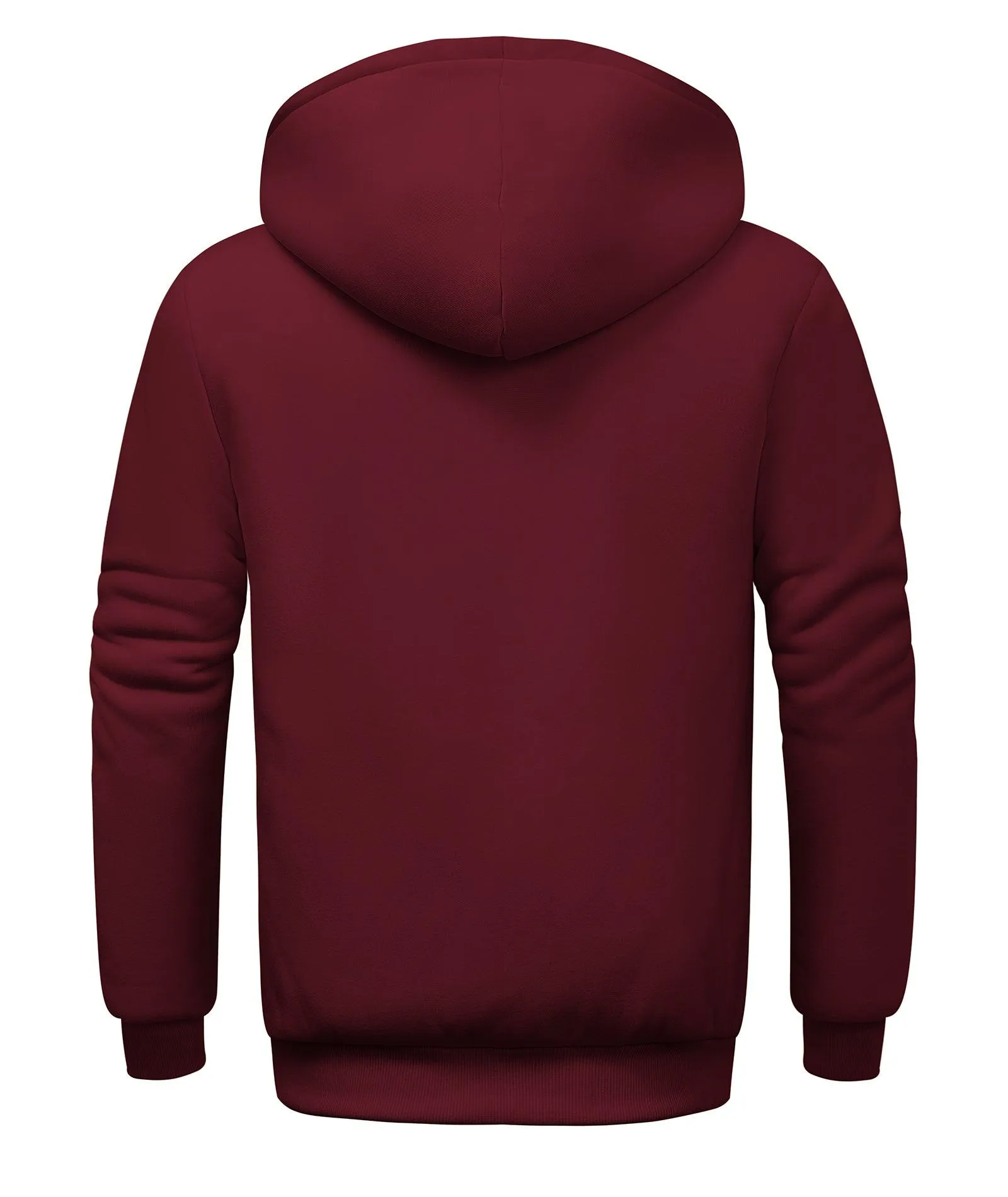 Men's Zip-Up Solid Color Thick Fleece Hoodie-ZPK006403