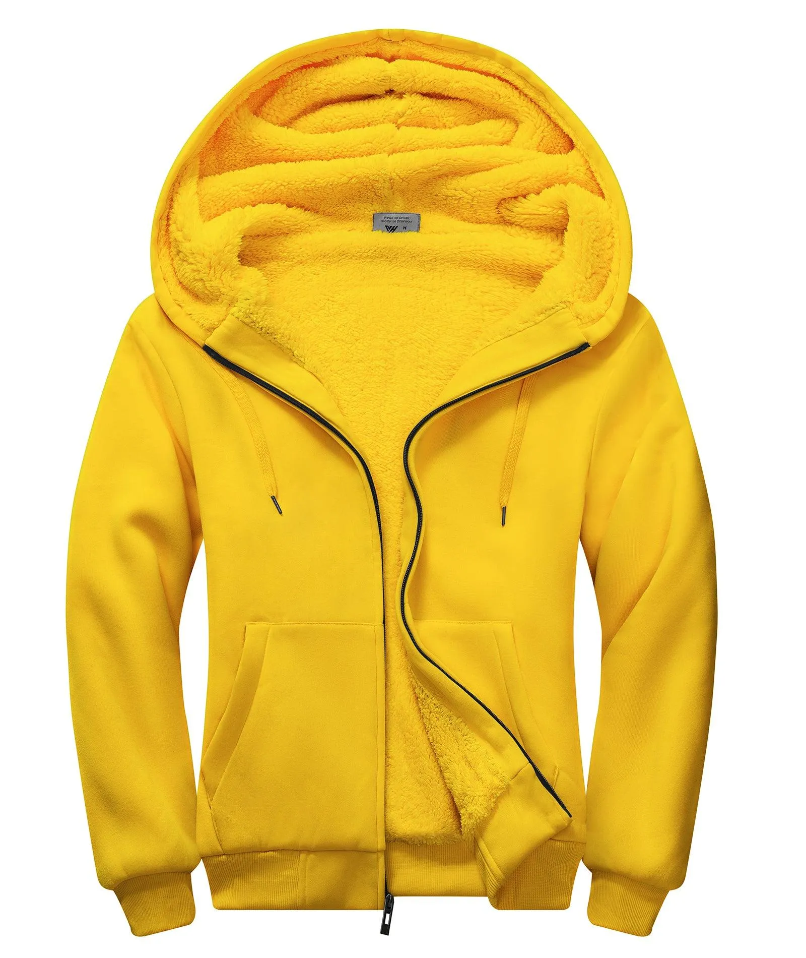 Men's Zip-Up Solid Color Thick Fleece Hoodie-ZPK006403