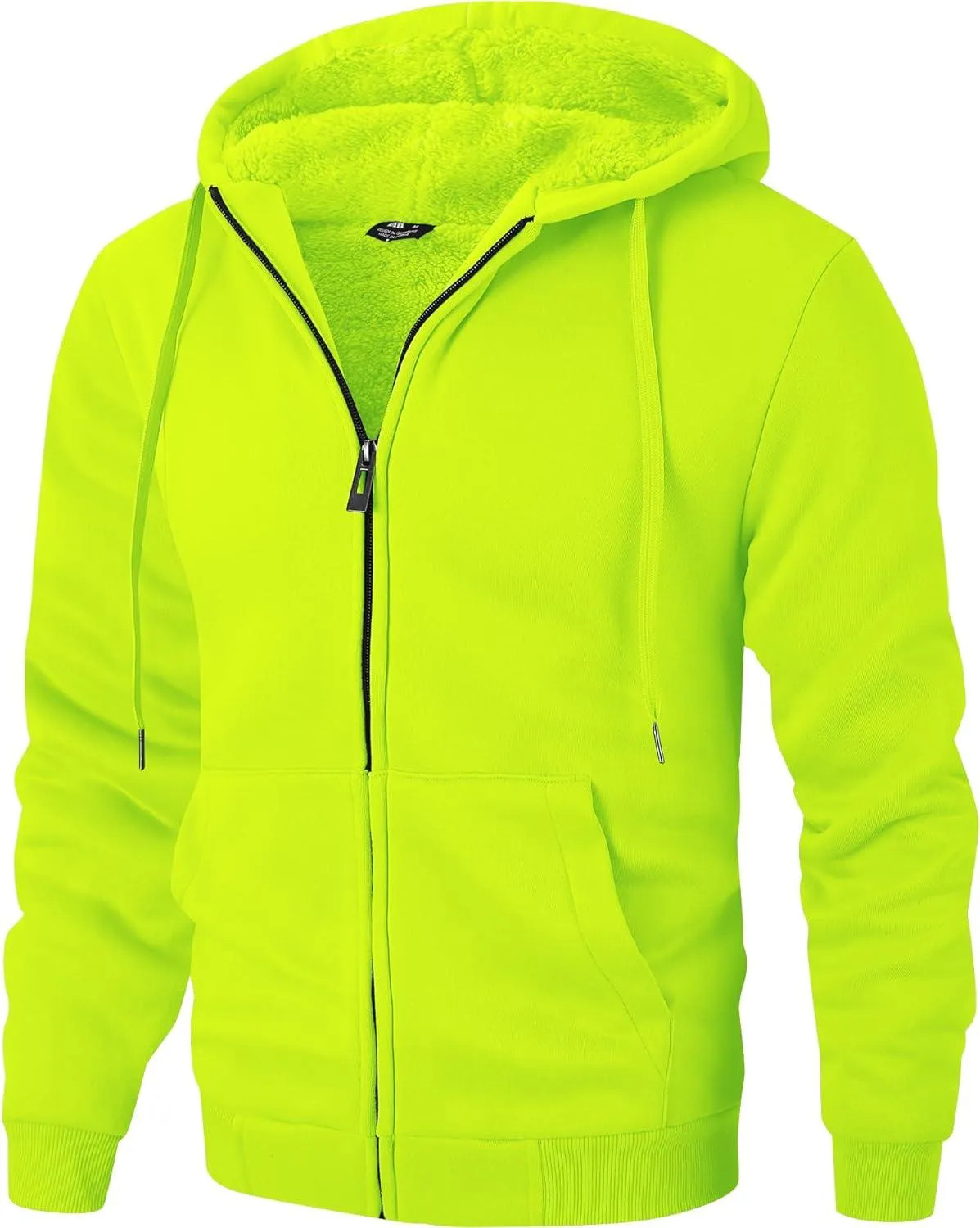 Men's Zip-Up Solid Color Thick Fleece Hoodie-ZPK006403