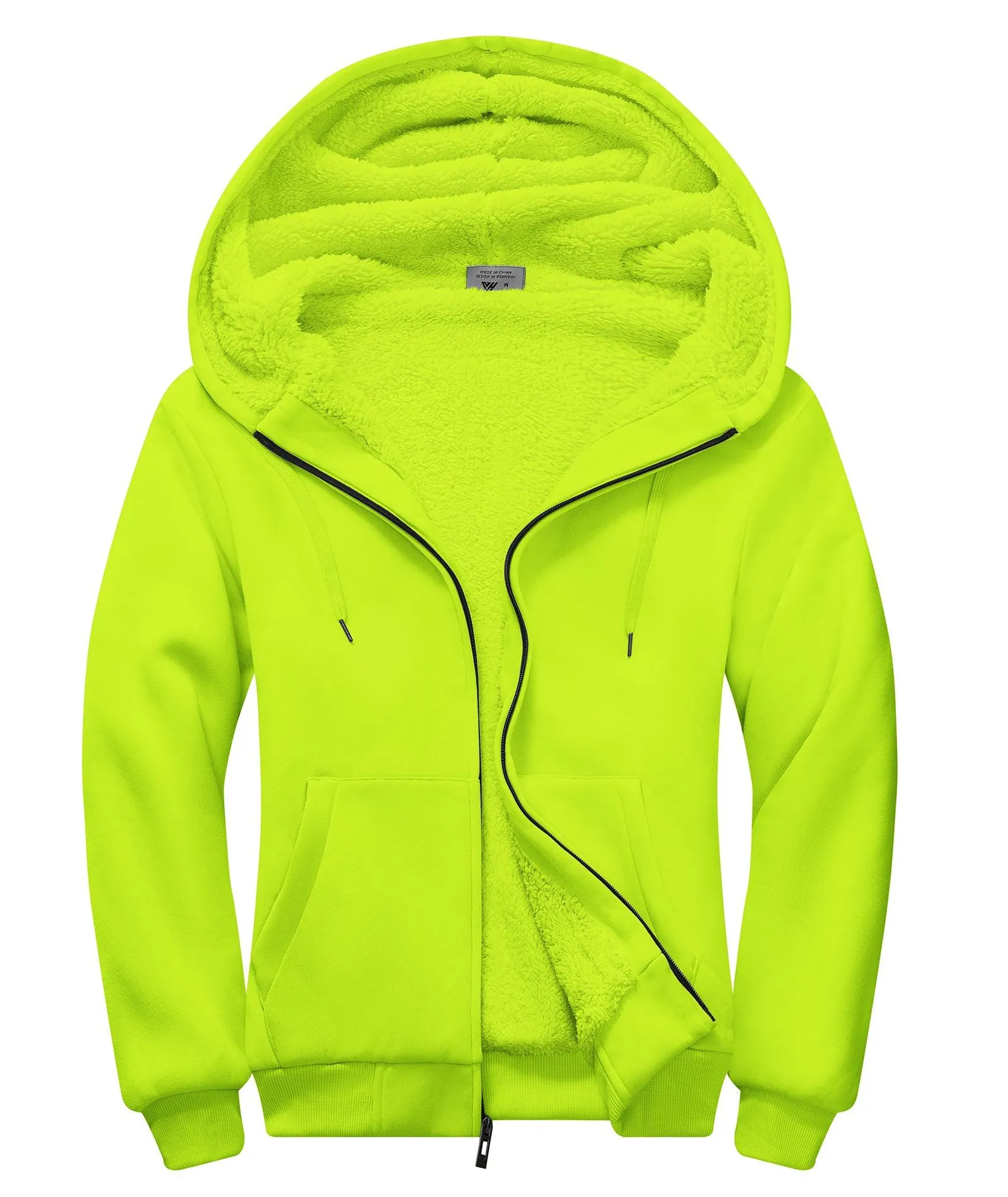 Men's Zip-Up Solid Color Thick Fleece Hoodie-ZPK006403