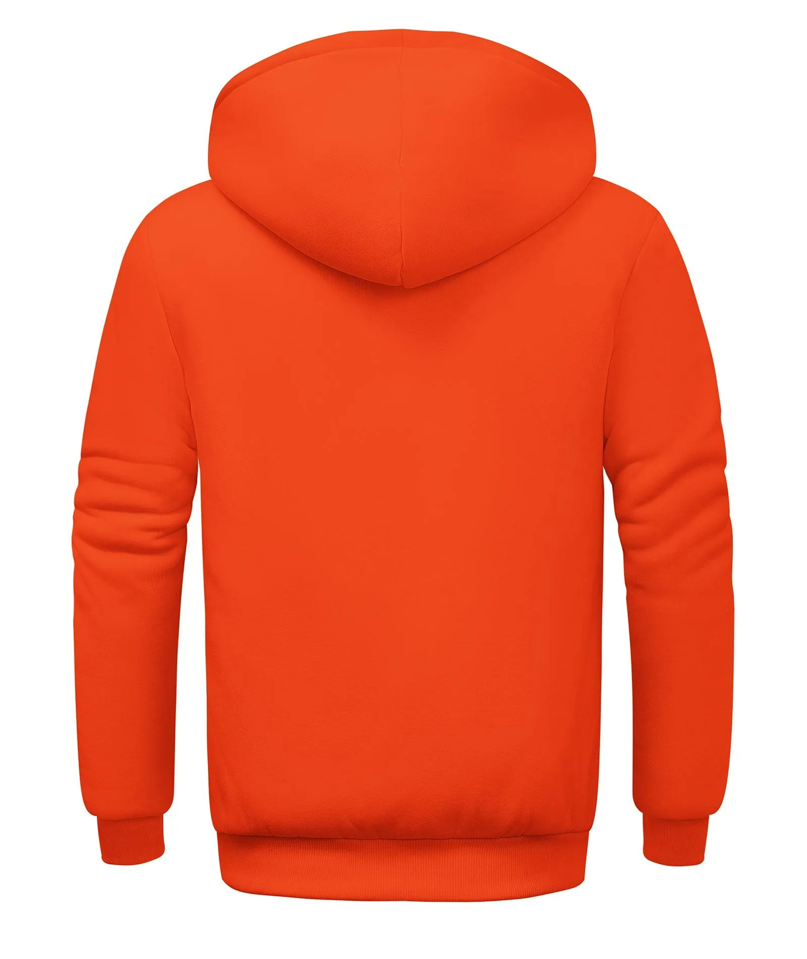 Men's Zip-Up Solid Color Thick Fleece Hoodie-ZPK006403